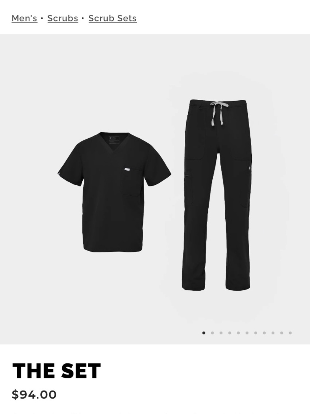 Figs Men’s black scrub set XL Tall